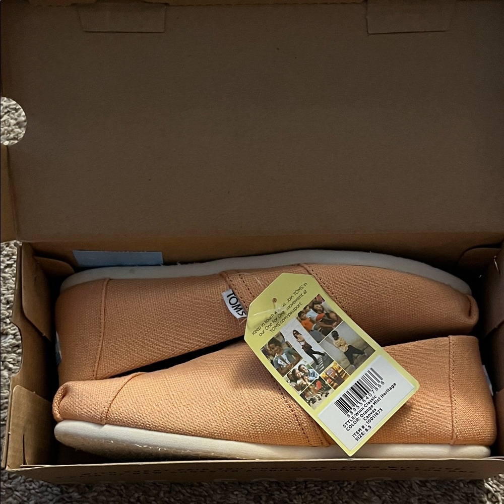 TOMS Orange Mist Canvas Slip-Ons